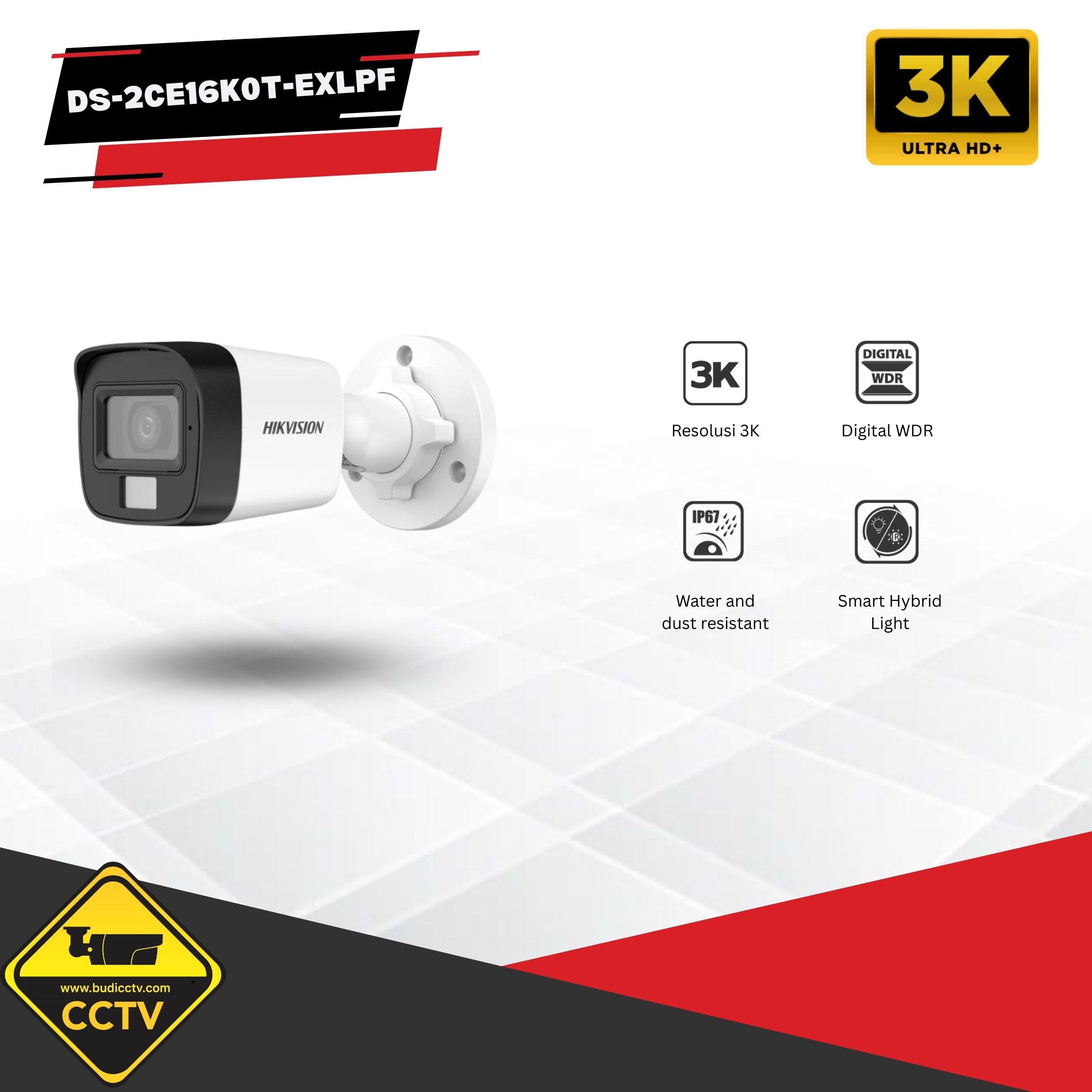 KAMERA HIKVISION OUTDOOR 5MP DS-2CE16K0T-EXLPF