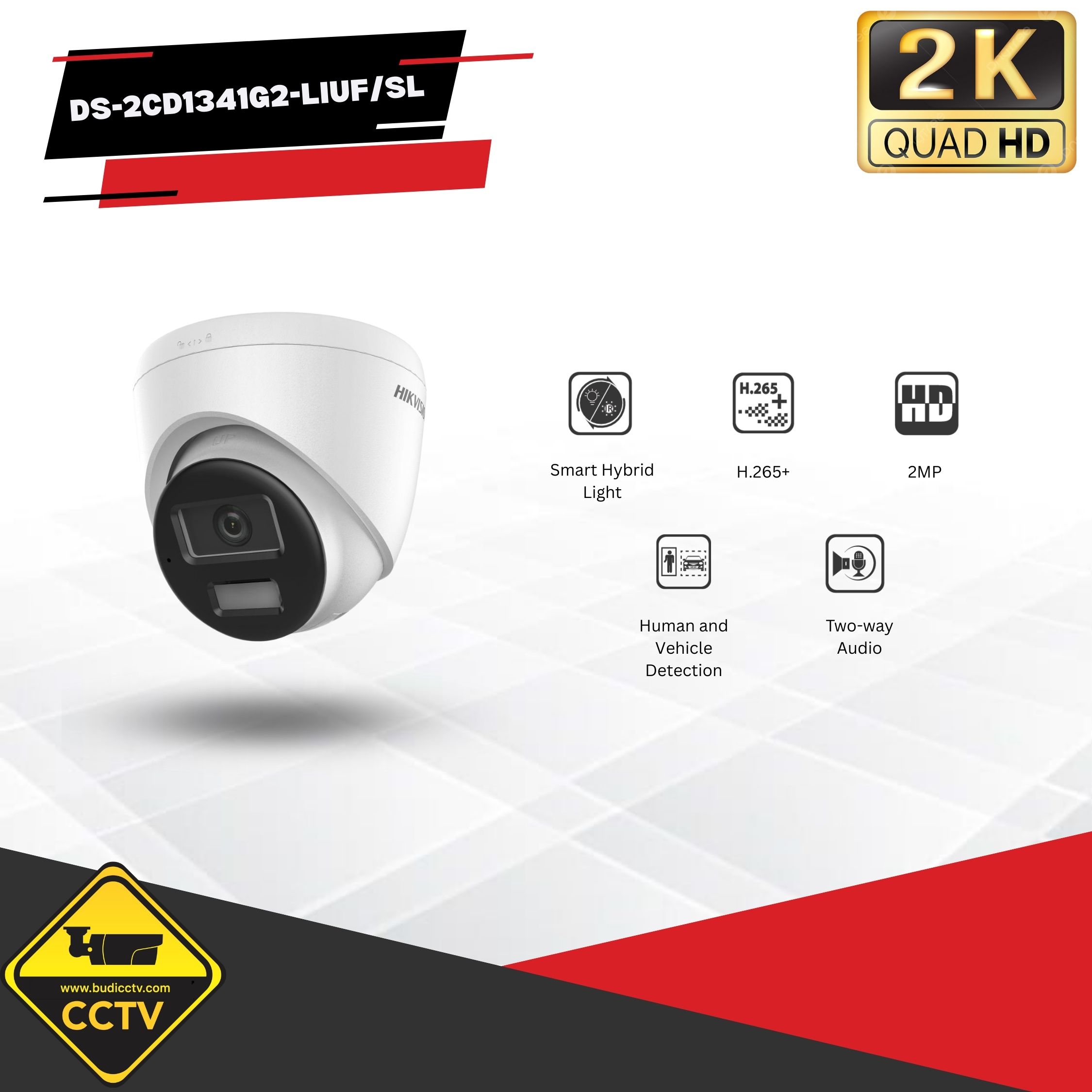 IP KAMERA HIKVISION INDOOR TWO-WAY AUDIO 4MP DS-2CD1341G2-LIUF/SL