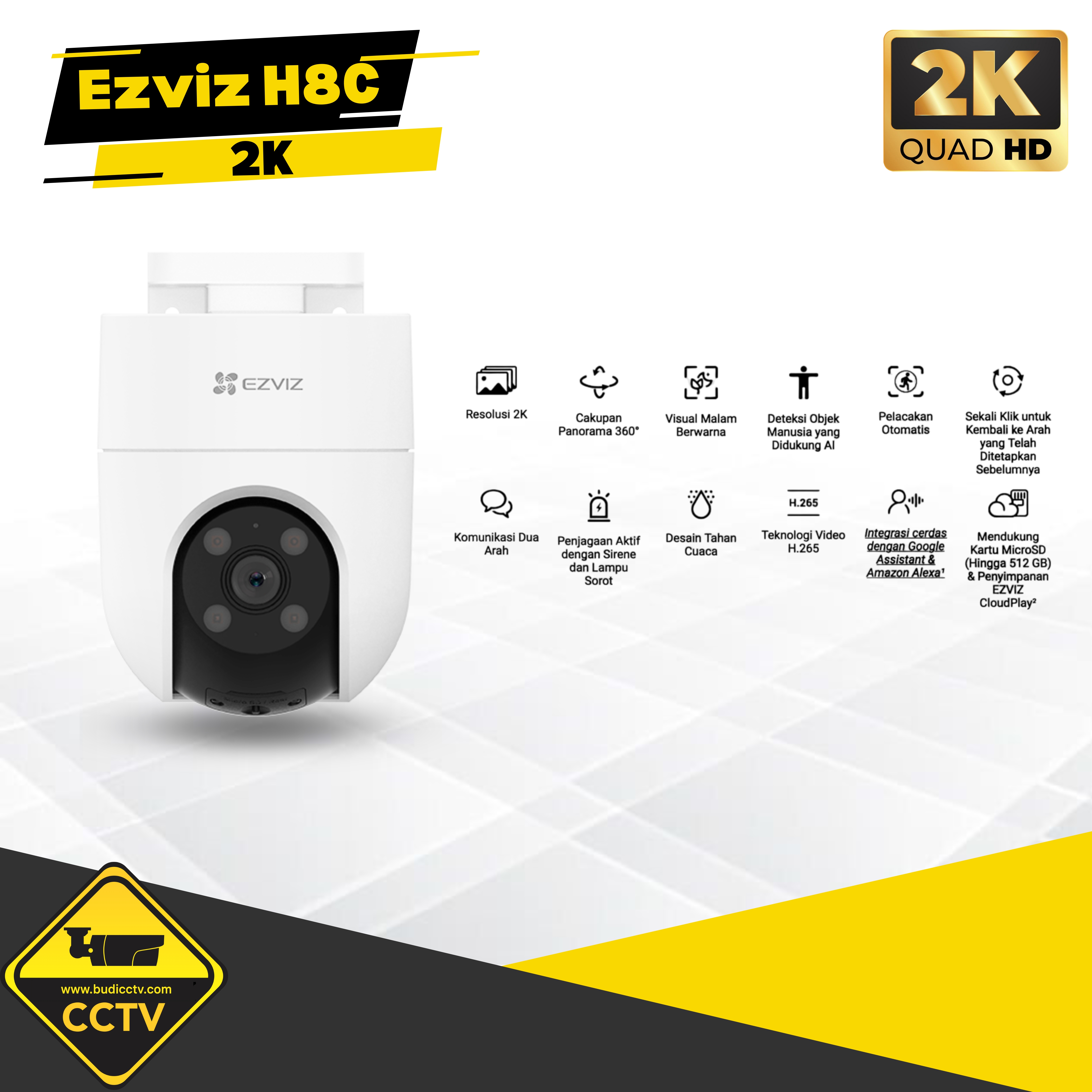 KAMERA EZVIZ H8C PRO Resolusi 2K
