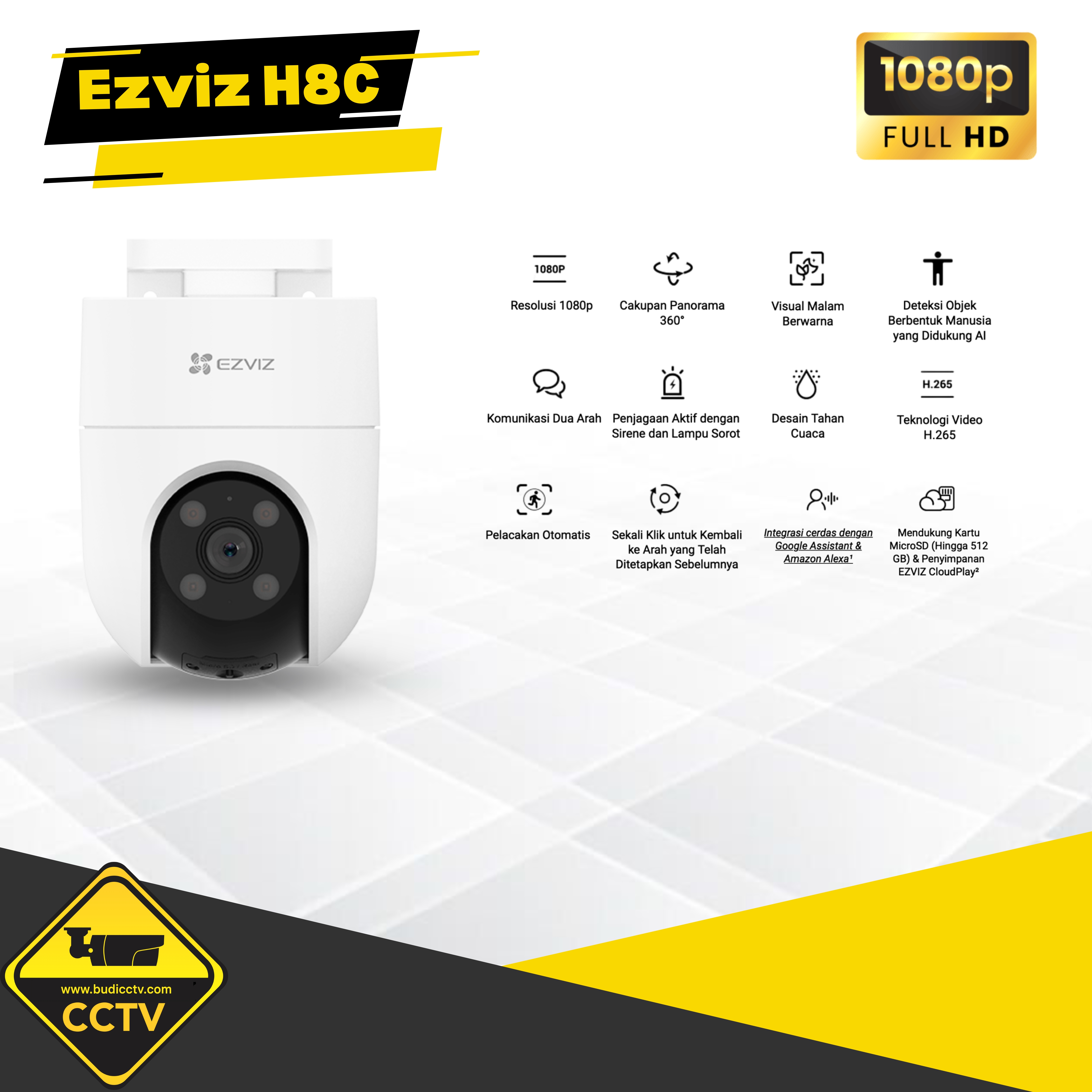 KAMERA CCTV WIRELESS EZVIZ H8C FULL HD 1080p