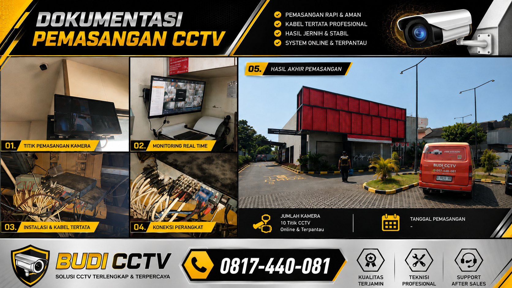 Pemasangan CCTV Hikvision KFC Tegal untuk Pantau Jarak Jauh