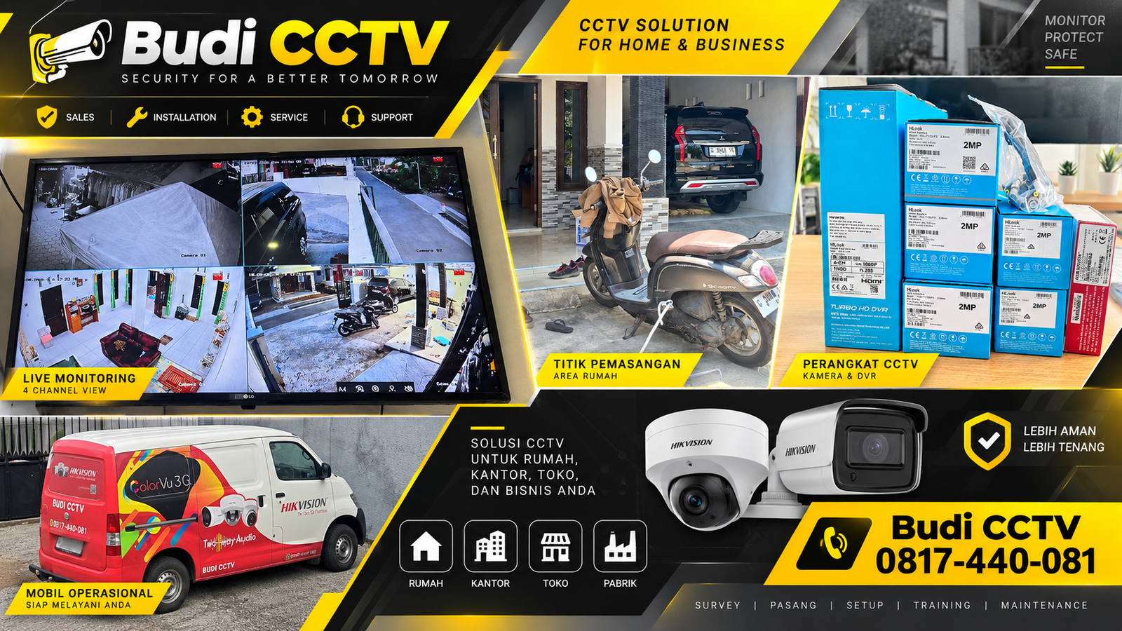 Instalasi CCTV HiLook di Salah Satu Rumah Tegal Disertai Dukungan Purna Jual