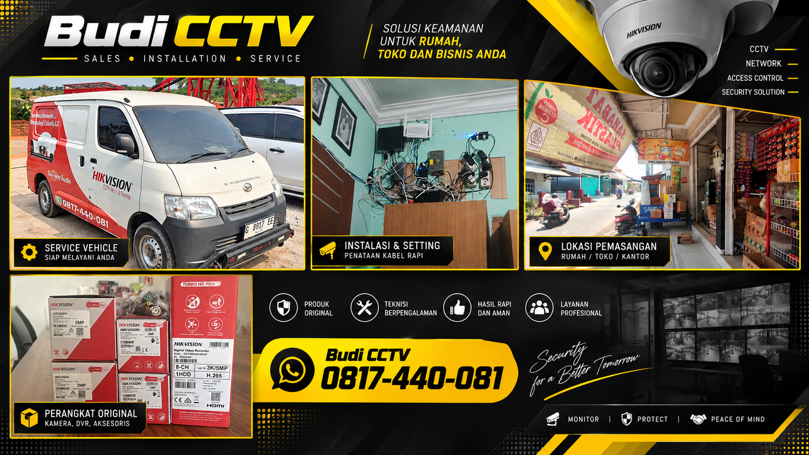 Instalasi CCTV Hikvision di Toko Sembako Tegal, Pengawasan Profesional Selama 24 Jam