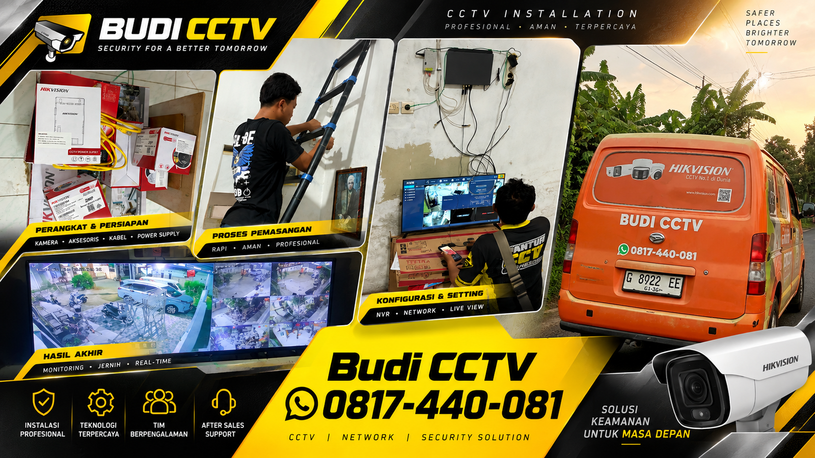 Instalasi CCTV Hikvision di Gudang Tegal, Pendampingan Edukasi Pengguna