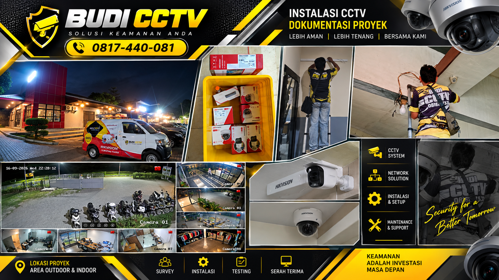 Pemasangan CCTV Hikvision di Kafe Tegal, Utamakan Kerapian