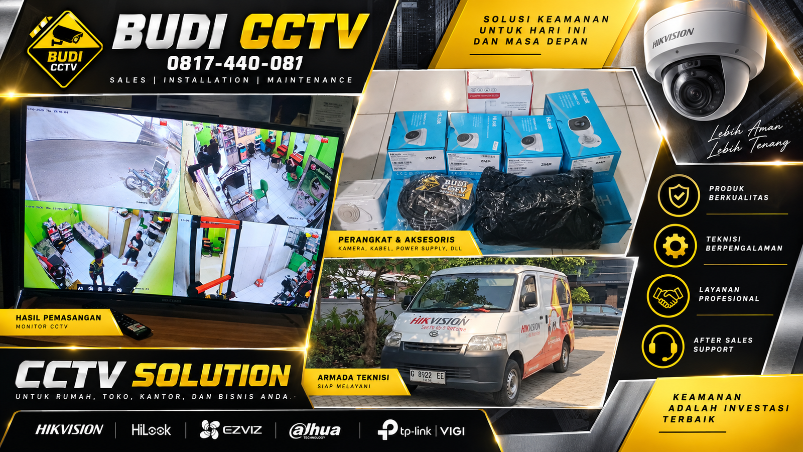 Instalasi CCTV Hilook di Salon Kecantikan Tegal, Sistem Terintegrasi Operasional Usaha