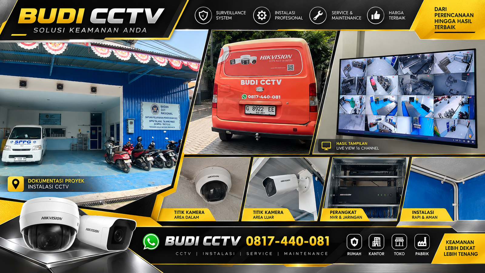 Instalasi CCTV Hikvision SPPG Tegal, Solusi Sesuai Budget