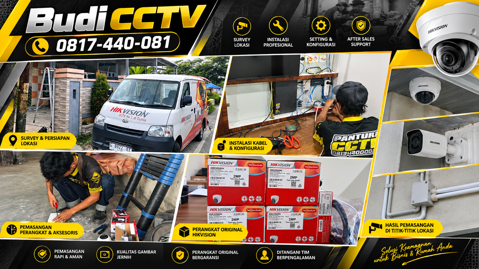 Instalasi CCTV Hikvision Two Way Audio di Rumah Tegal, Mendukung Pencegahan Risiko