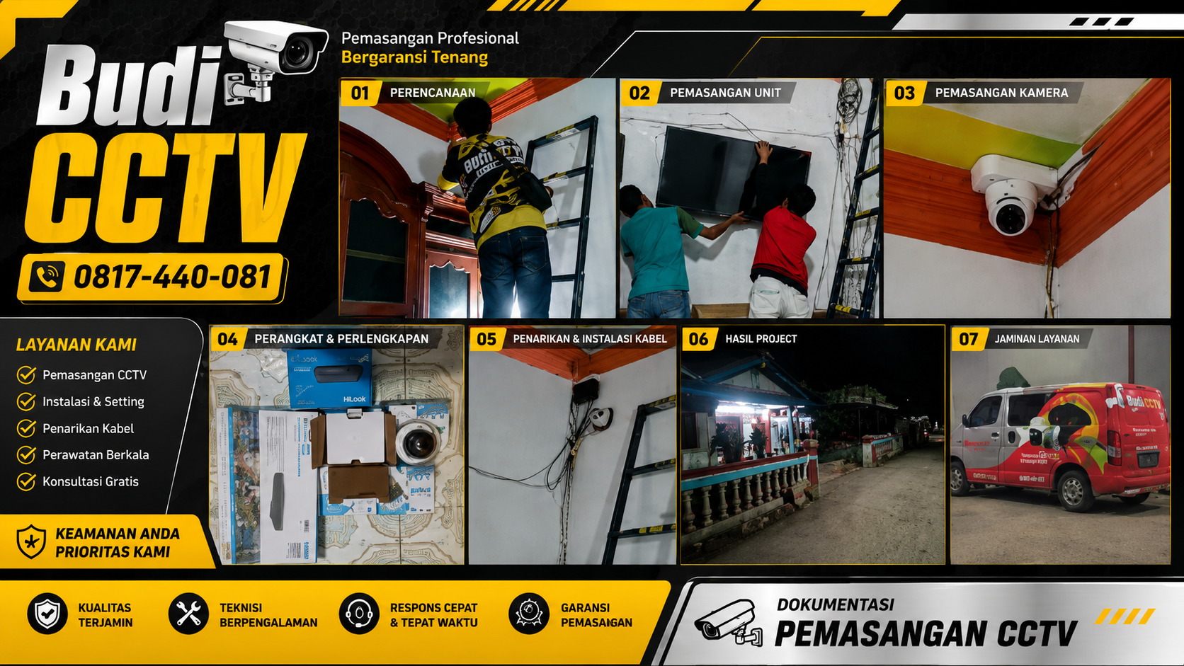 Pasang CCTV Hilook IP Camera di Rumah Area Tegal